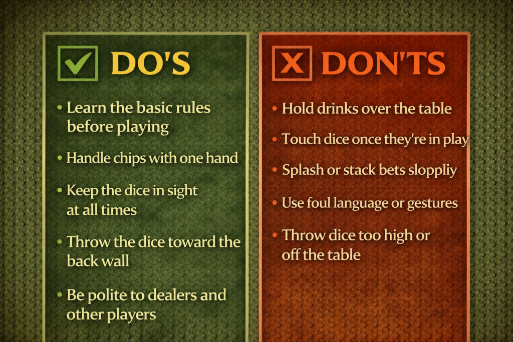 Craps Etiquette – Do's and Don'ts at the Craps Table