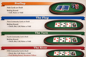 Texas Hold'em Betting Rounds – Preflop, Flop, Turn, and River Explained