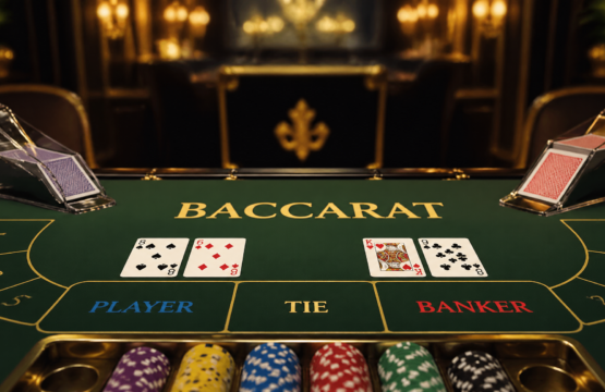 Baccarat table layout — banker, player, tie