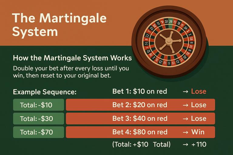 Step-by-step doubling sequence ending in a small net win.